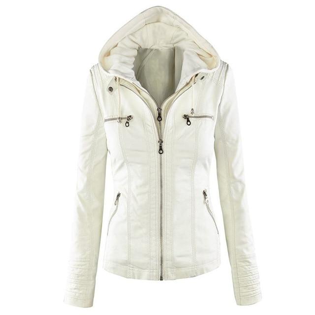 Paulie Vegan Leather Jacket - White