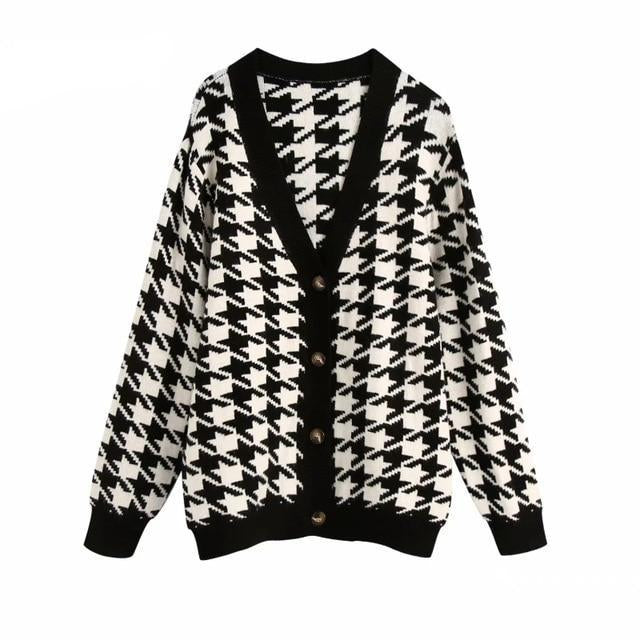 Ermina Cardigan - Black/White