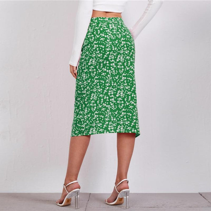 Brianna Calico Midi Skirt