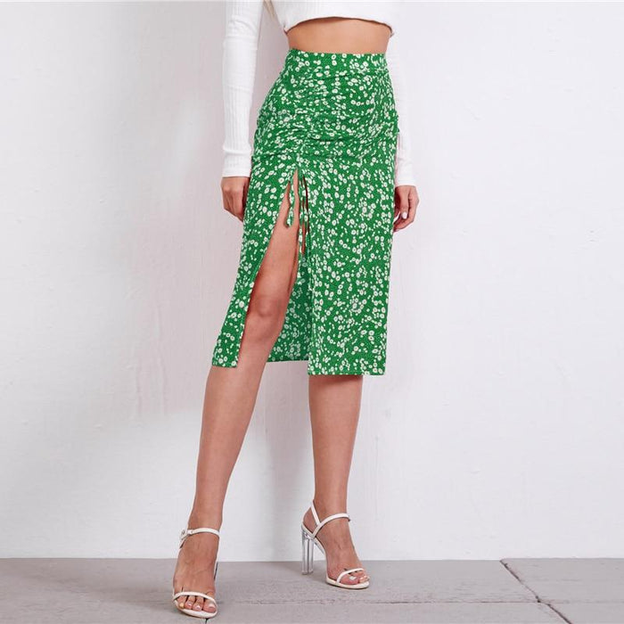 Brianna Calico Midi Skirt