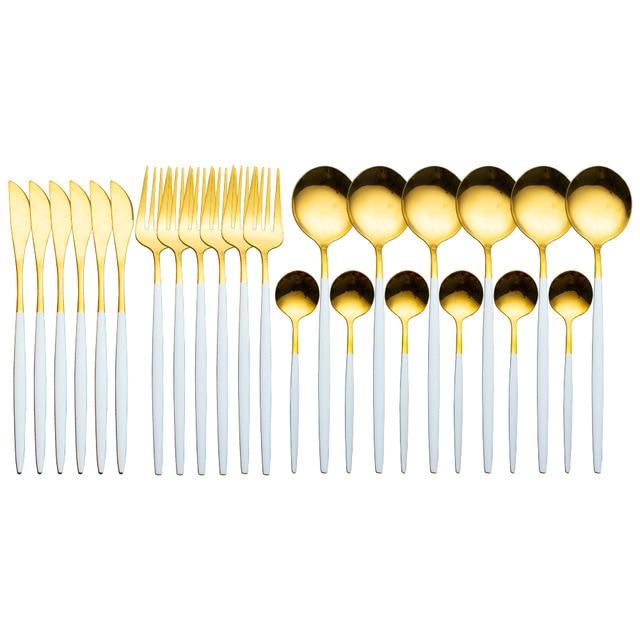 24 Piece Stainless Steel Silverware Set