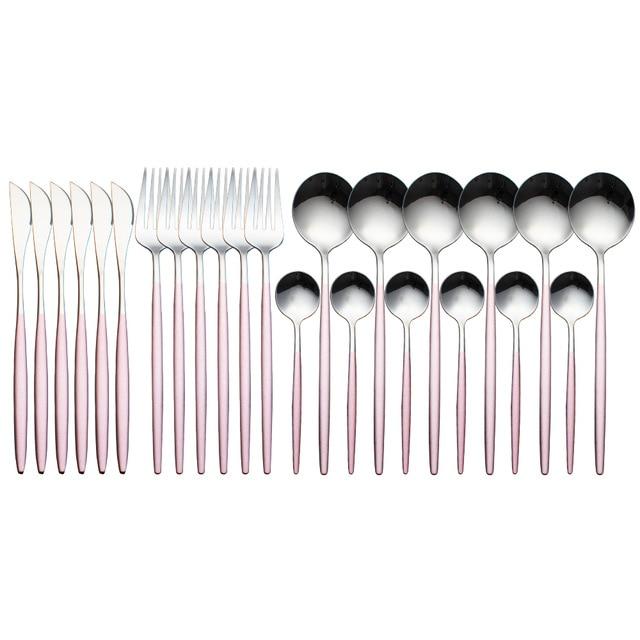 24 Piece Stainless Steel Silverware Set