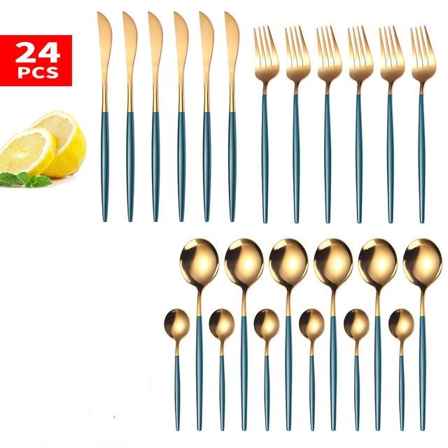 24 Piece Stainless Steel Silverware Set