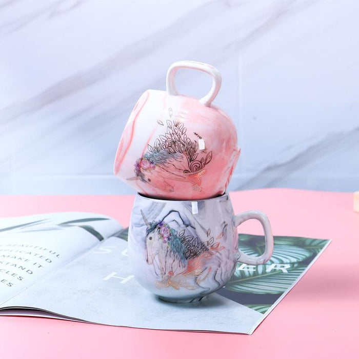 Marbled Decorative Coffee Cups