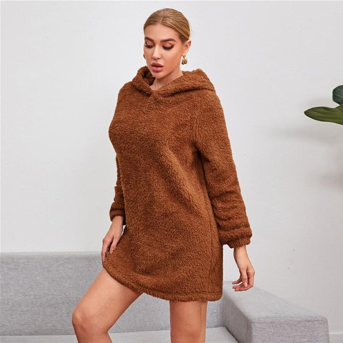 Layla Sweatshirt Dress - Brown