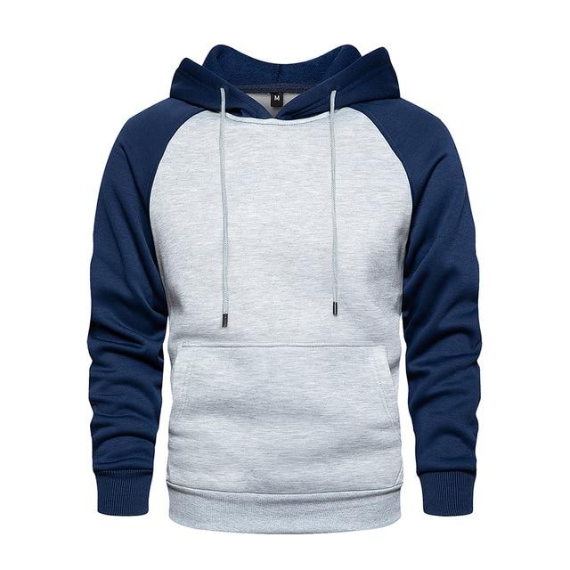 Navy Grey Casual Hoodie