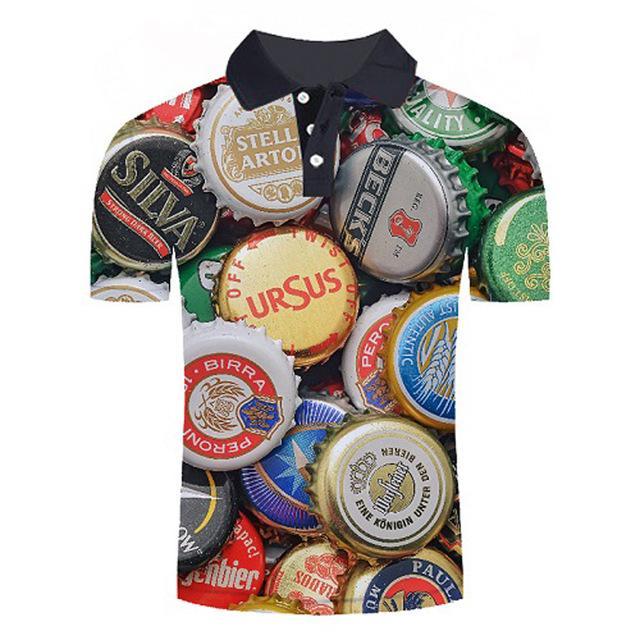 Reginald Golf Cooltech Loud Drink Up Shirt (Bottle Caps Messy)