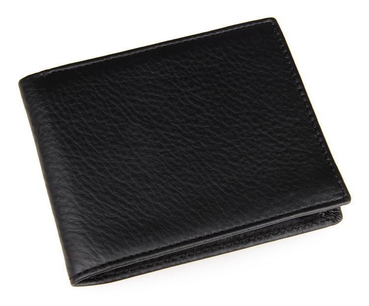 Men's Black Leather Bi-Fold Wallet