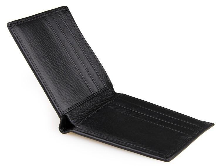 Men's Black Leather Bi-Fold Wallet