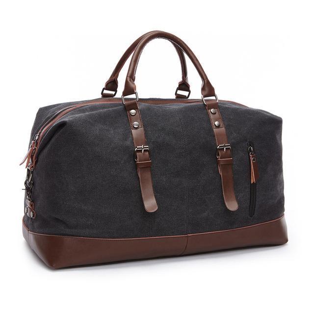 Men's Black Canvas Weekend Bag