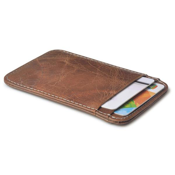 Men's Brown Leather Marbled Leather Card Holder