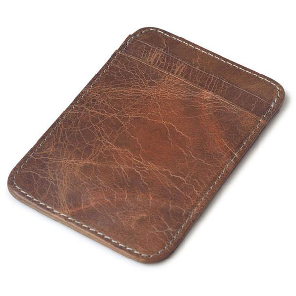 Men's Brown Leather Marbled Leather Card Holder