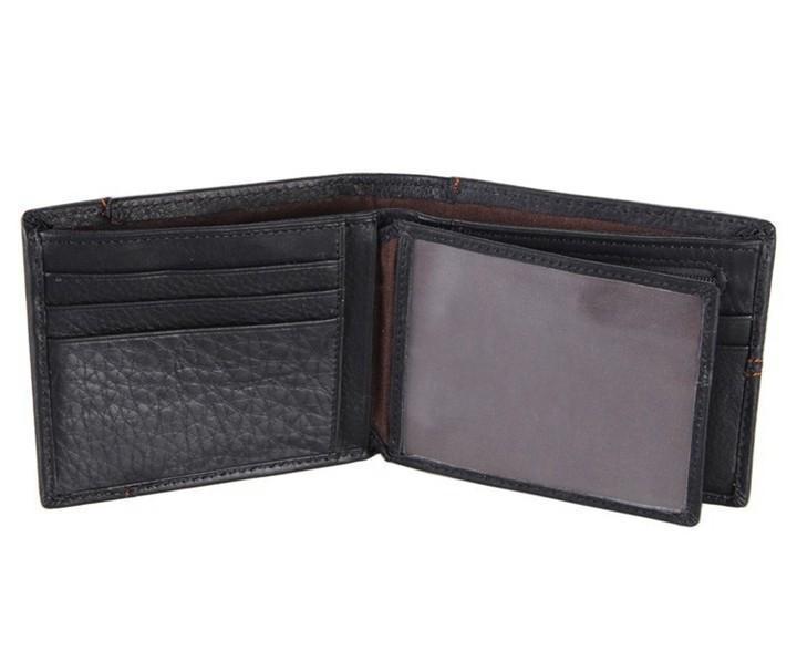 Men's Black Leather Charlie Bi-Fold Wallet