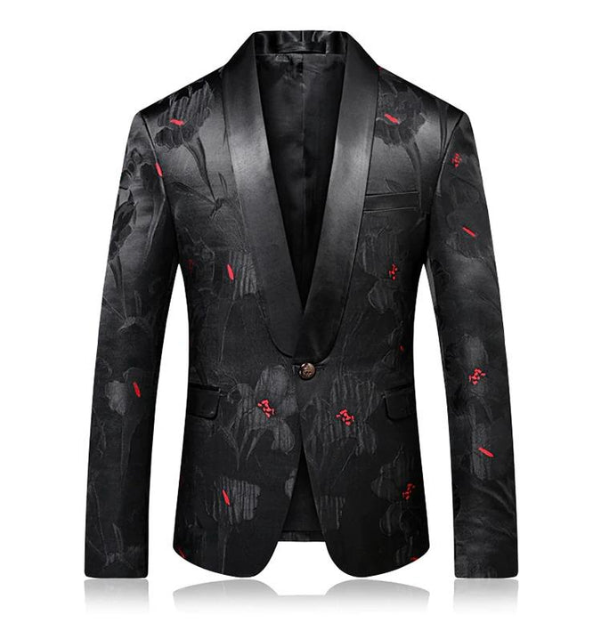 Men's Black Urban Flowers Blazer