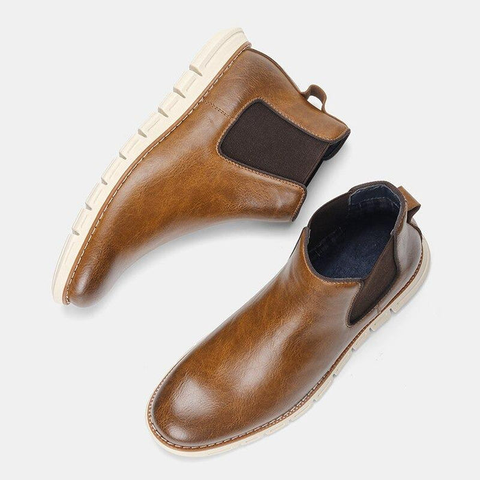 Men's Cognac Leather Tall Chelsea Boot