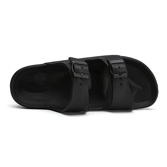 Men's Black Double Strap Casual Sandal