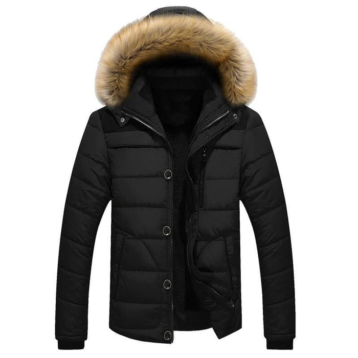 Black Men's Winter Parka