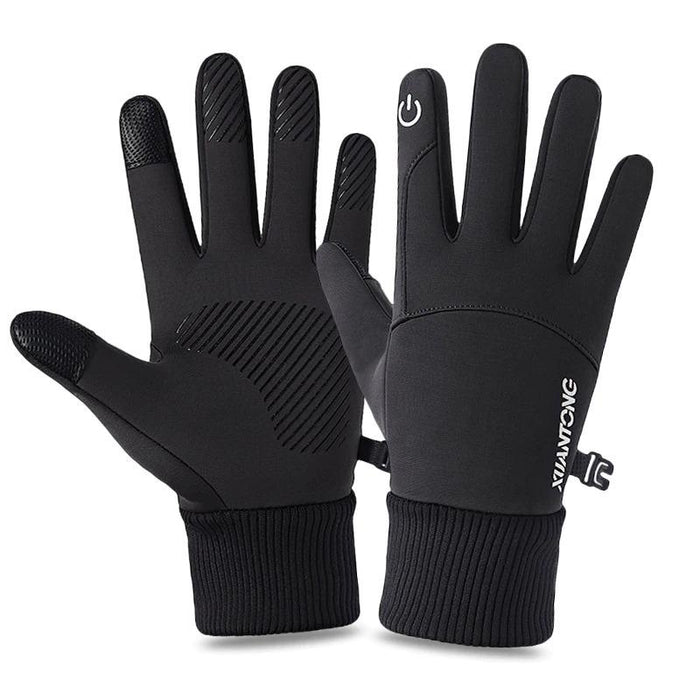 Black Winter Grip Gloves