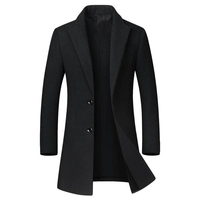 Black Men's Tailored Trench Coat