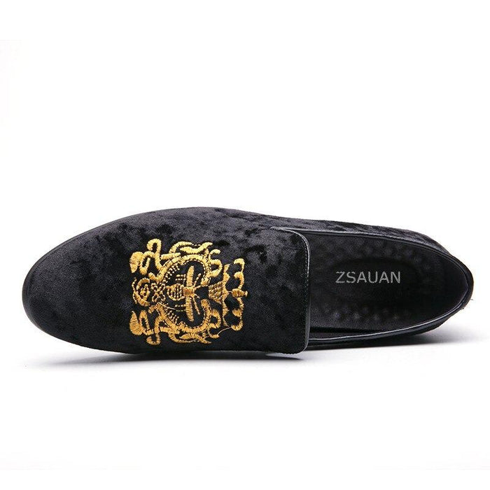 Men's Black Ornamental Loafer